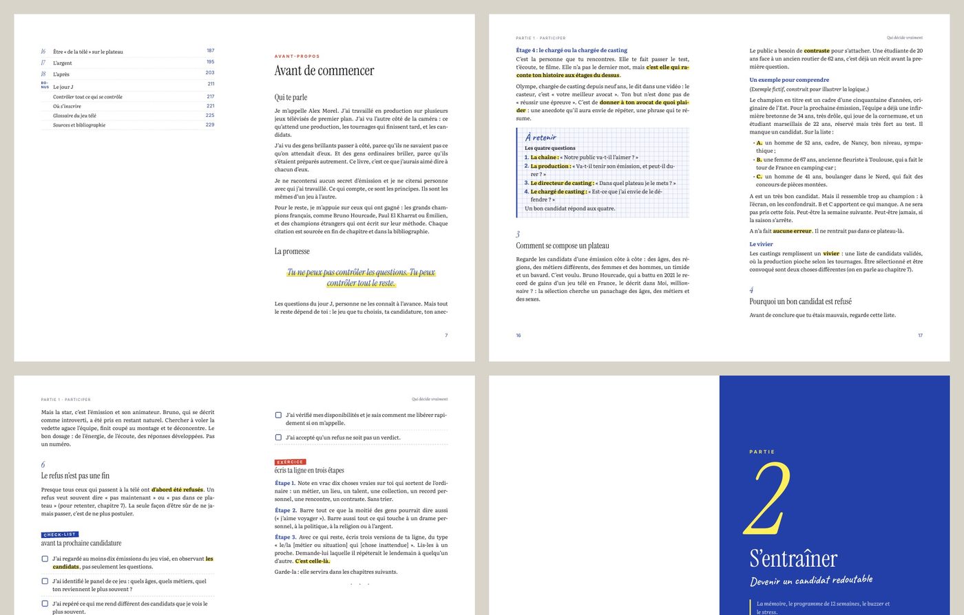 Aperçu de pages intérieures du livre : encadrés À retenir, check-list, exercice